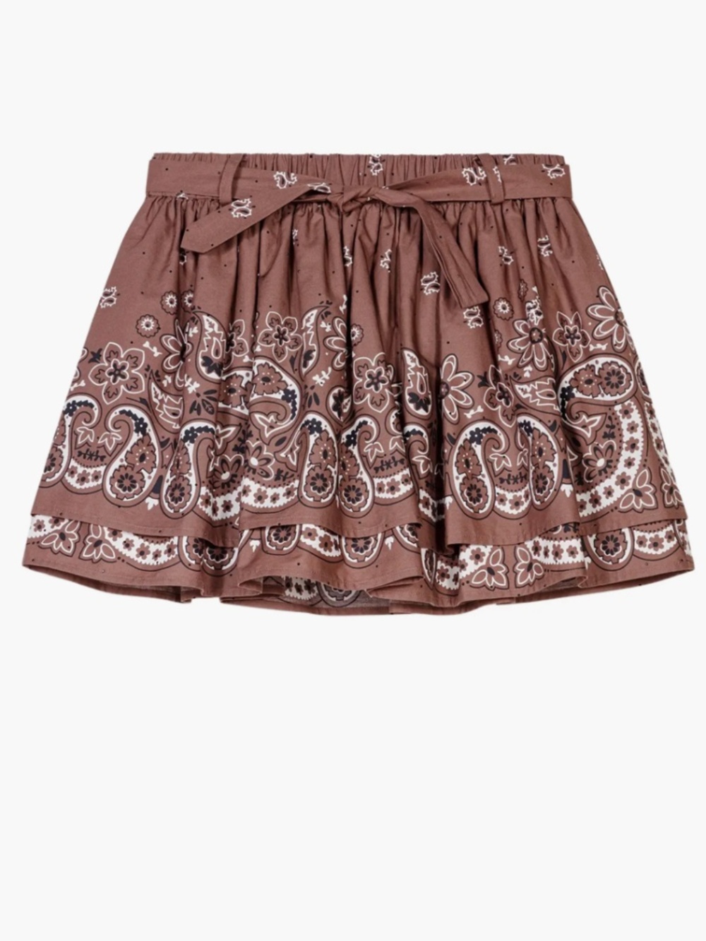 MAJE Print mini skirt with rhinestones